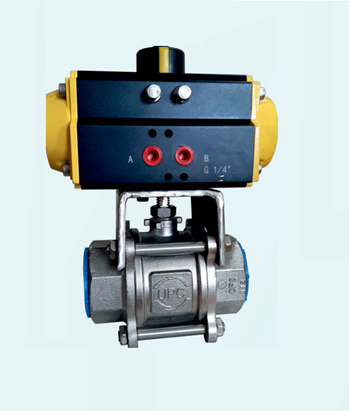 actuator-operated-pneumatic-three-piece-screwed-end-ball-valve-cf8-25-mm