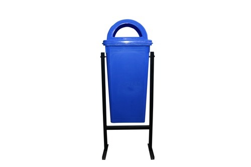 blue-pole-mounted-bin