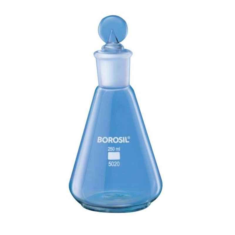 borosil-erlenmeyer-conical-flask-narrow-mouth-with-i-c-joint-glass-stopper-100-ml-5020016