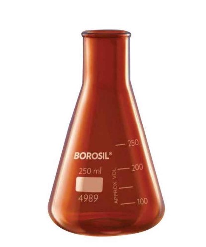 borosil-erlenmeyer-conical-flask-narrow-mouth-with-rim-amber-100-ml-4989016