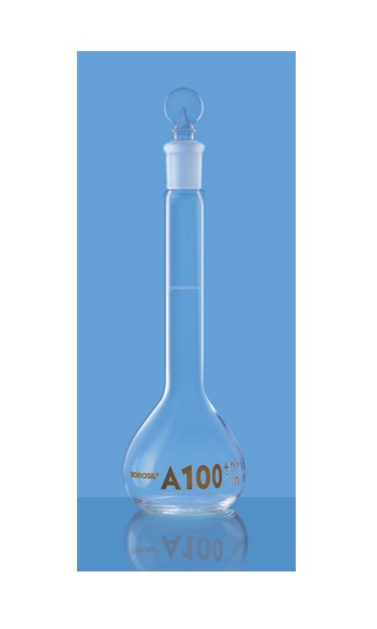 borosil-volumetric-class-a-usp-narrow-mouth-clear-with-individual-calibration-certificate-100-ml-5645016d