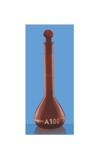 borosil-volumetric-flask-class-a-usp-narrow-mouth-amber-with-individual-calibration-certificate-2000-ml-5655030d