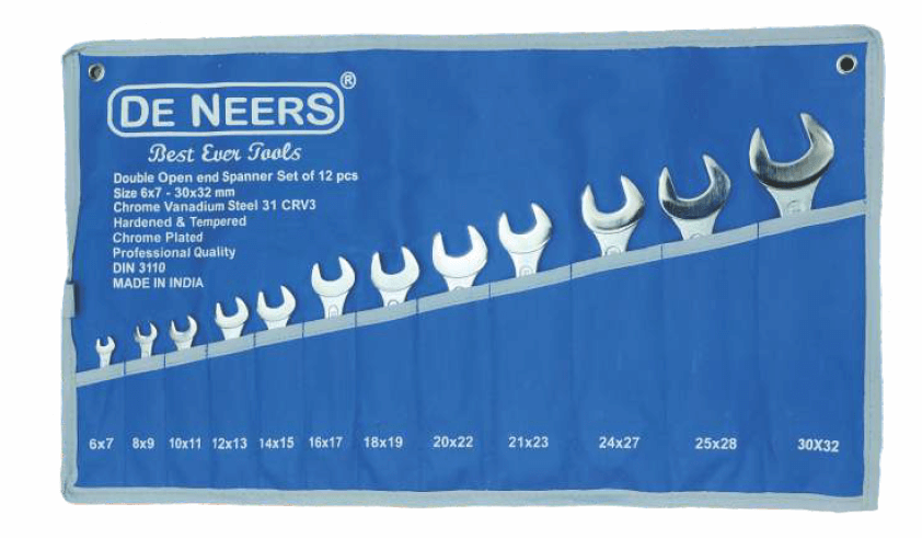 de-neers-double-open-end-polished-head-spanners-set-no-12-12m-set-of-12-pcs-size-6x7-to-30x32-mm