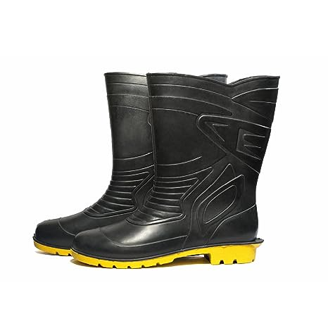 health-safe-gum-boot-for-men-28-5cm-height-flexible-pvc-puncture-tear-resistant-anti-static-anti-slip-industrial-labour-worker-purpose-super-safety-unisex-gumboot-with-socks-lining-size-6-black-yellow