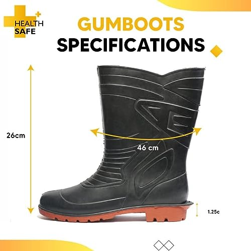 health-safe-gum-boot-for-men-28-5cm-height-flexible-pvc-puncture-tear-resistant-industrial-labour-worker-purpose-super-safety-unisex-gumboot-with-socks-lining-size-8-black-red