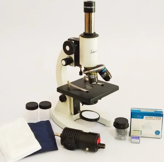 labcare-export-metal-white-1000xscience-student-compound-microscope-with-led-lamp-batteries-blank-slide-kit-lb-725-43
