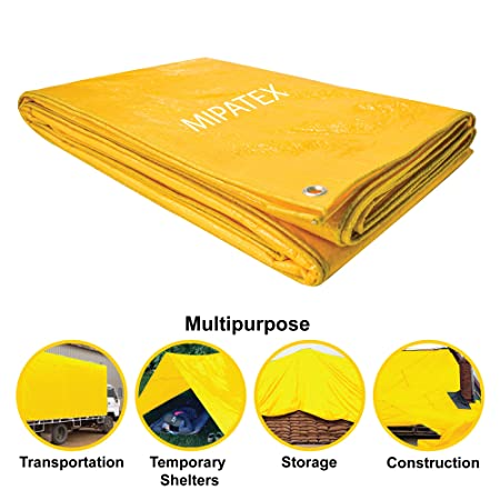 mipatex-tarpaulin-sheet-130-gsm-12ft-x-10ft-waterproof-heavy-duty-poly-tarpaulins-yellow