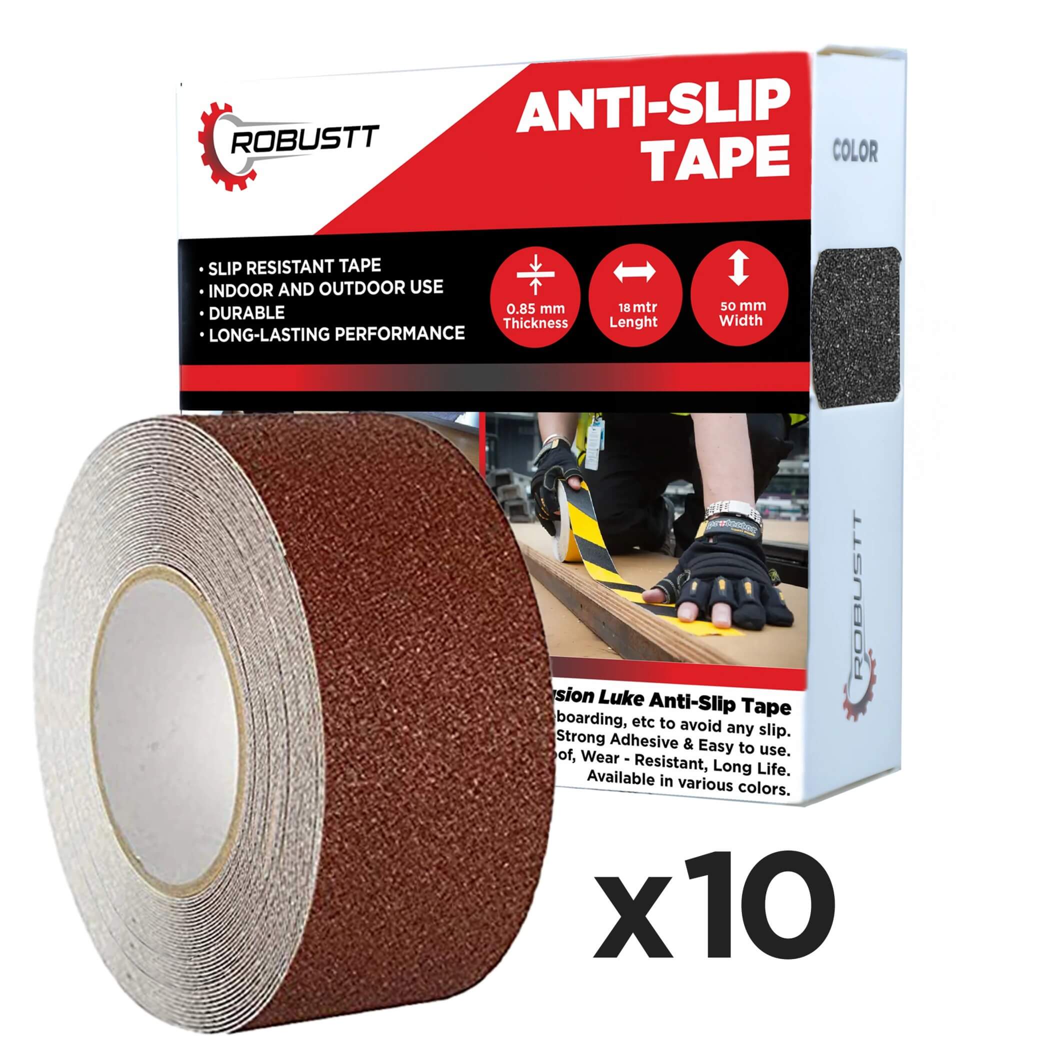 robustt-anti-skid-antislip-18mtr-guaranteed-x50mm-brown-fall-resistant-with-pet-material-and-solvent-acrylic-adhesive-tape-pack-of-10