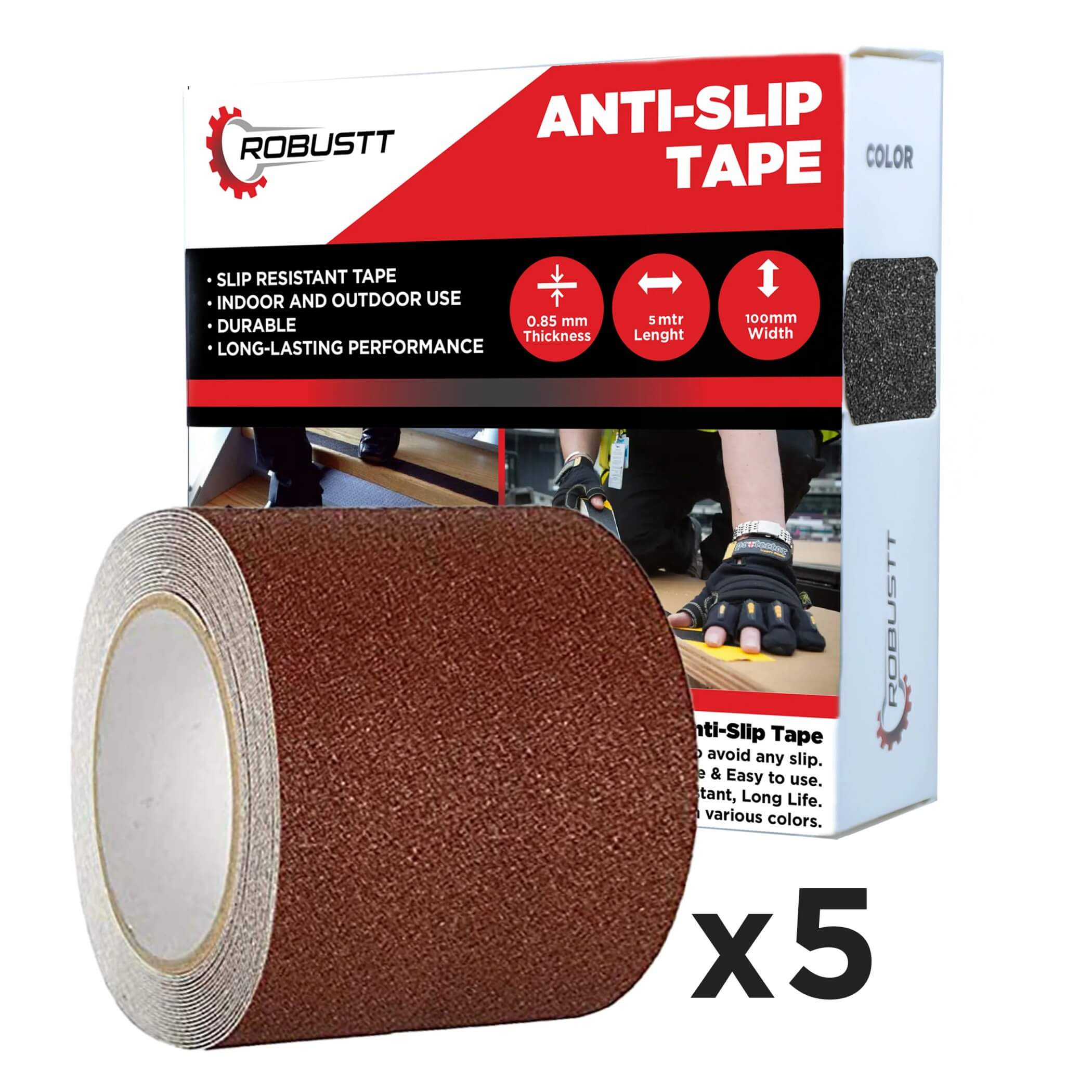 robustt-anti-skid-antislip-5mtr-guaranteed-x100mm-brown-fall-resistant-with-pet-material-and-solvent-acrylic-adhesive-tape-pack-of-5