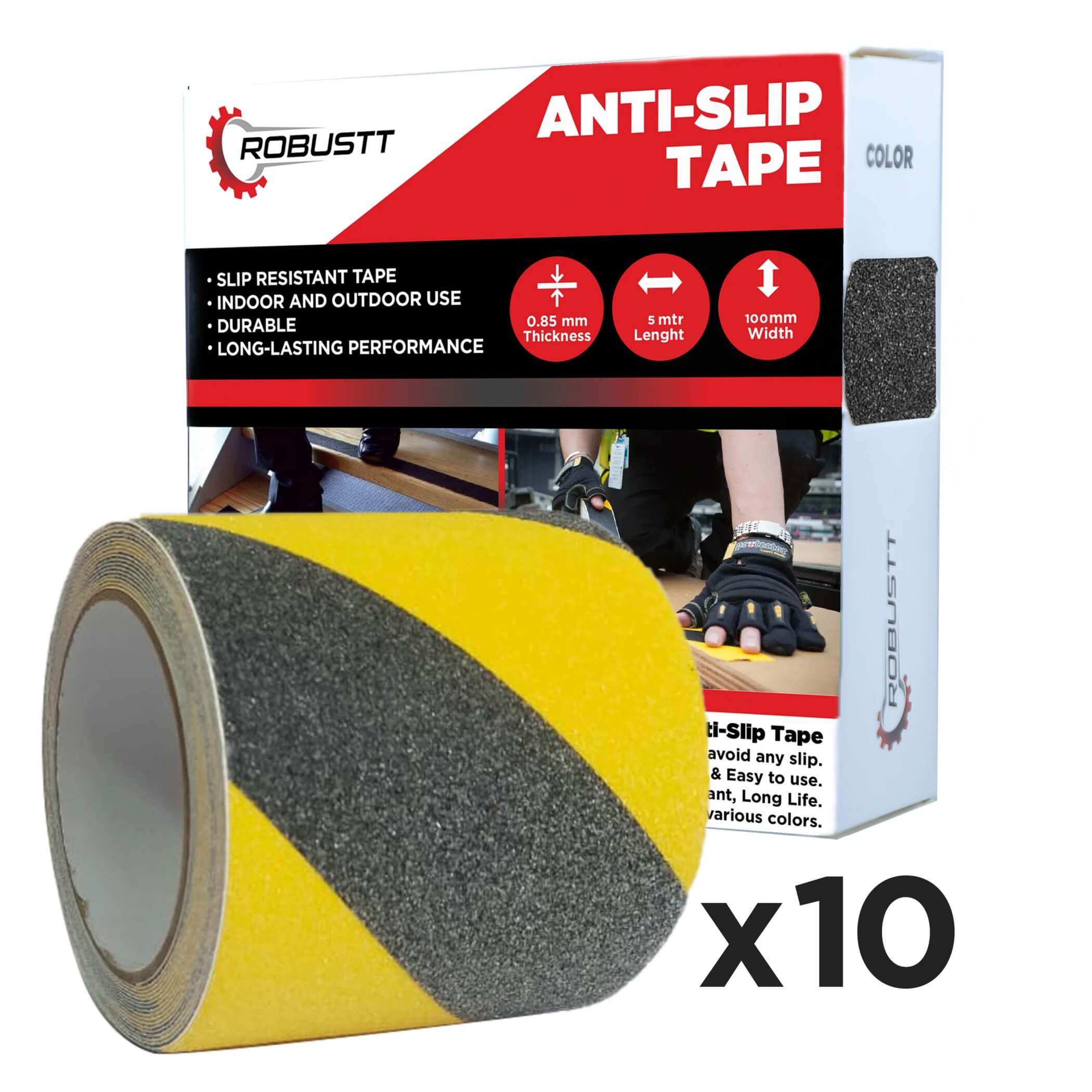 robustt-anti-skid-antislip-5mtr-guaranteed-x100mm-yellow-black-fall-resistant-with-pet-material-and-solvent-acrylic-adhesive-tape-pack-of-10