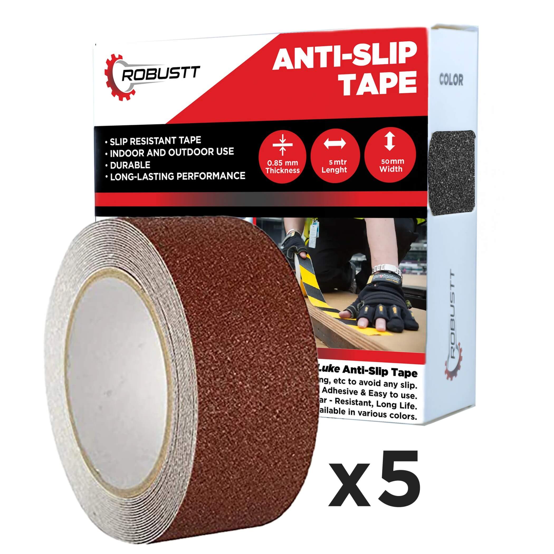 robustt-anti-skid-antislip-5mtr-guaranteed-x50mm-brown-fall-resistant-with-pet-material-and-solvent-acrylic-adhesive-tape-pack-of-5