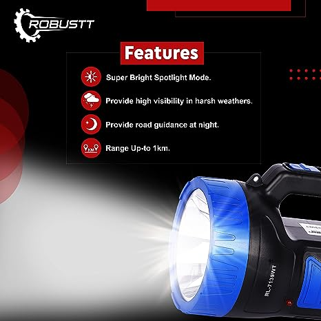 robustt-dual-mode-chip-led-search-light-with-long-range-upto-1-km-150-watt-portable-rechargeable-kisan-torch-light-with-charging-plug-assorted-color-design-2-pack-of-5
