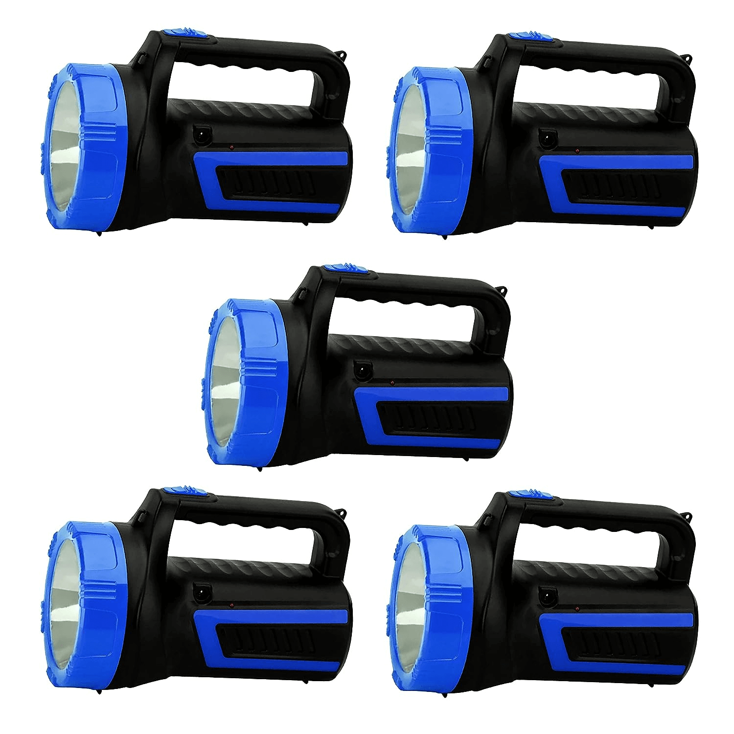 robustt-dual-mode-chip-led-search-light-with-long-range-upto-1-km-150-watt-portable-rechargeable-kisan-torch-light-with-charging-plug-assorted-color-design-3-pack-of-5