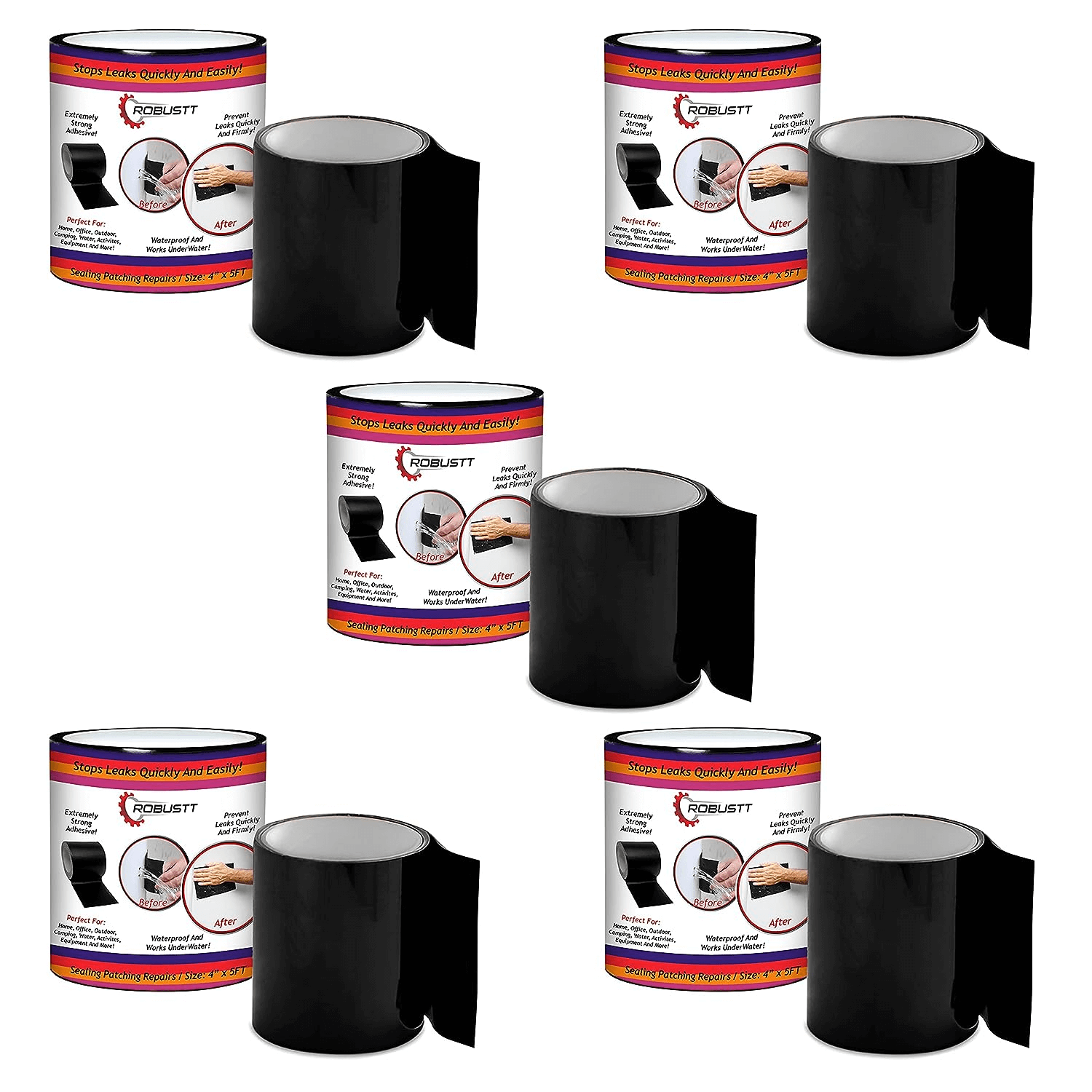 robustt-flex-tape-10cm-x-1-5m-black-color-rubberized-waterproof-tape-for-leak-surfaces-pack-of-5