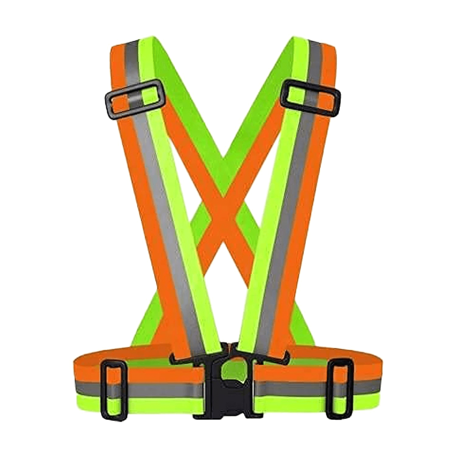 robustt-high-visibility-dual-color-protective-safety-reflective-vest-belt-jacket-night-cycling-reflector-strips-cross-belt-stripes-adjustable-vest-safety-jacket-pack-of-1