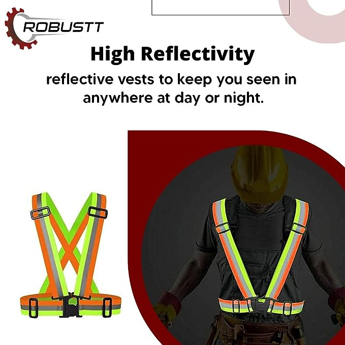 robustt-high-visibility-dual-color-protective-safety-reflective-vest-belt-jacket-night-cycling-reflector-strips-cross-belt-stripes-adjustable-vest-safety-jacket-pack-of-5
