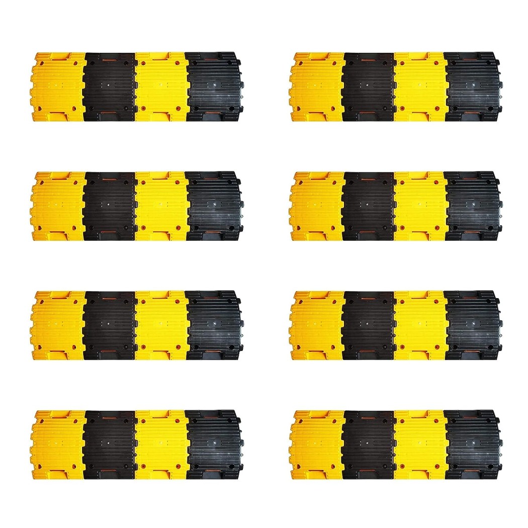 robustt-plastic-speed-bump-1mtr-50mm-road-reflectors-for-high-visibility-and-concrete-traffic-driveway-16-yellow-16-black-pieces-pack-of-8