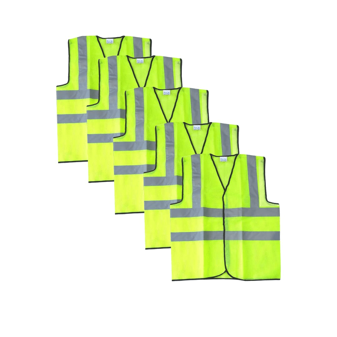 robustt-polyster-fabric-v-neck-green-reflective-safety-jacket-dual-strip-safety-coat-with-velcro-clousure-and-pockets-pack-of-5