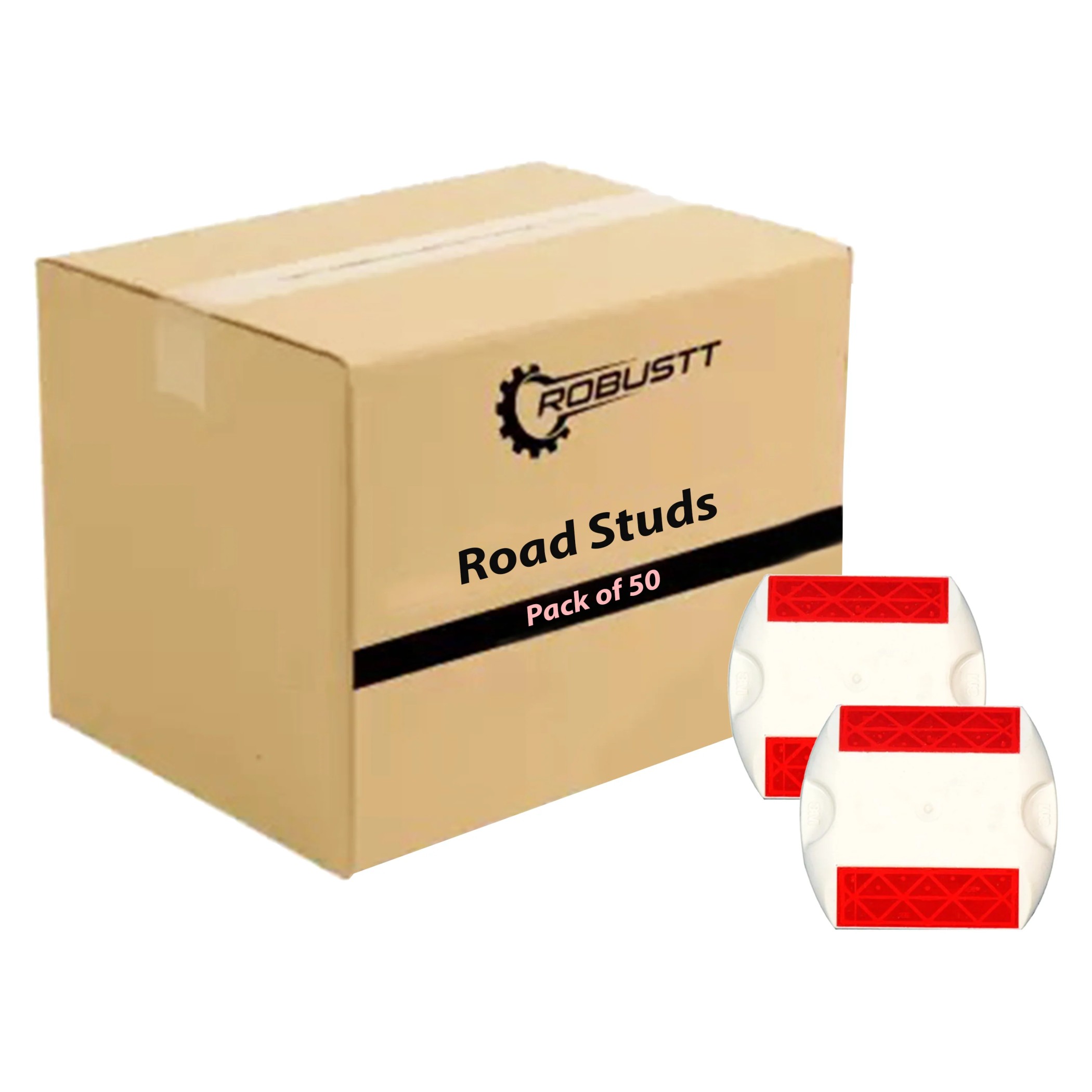 robustt-road-reflector-white-and-red-plastic-abs-road-stud-set-of-50-pieces