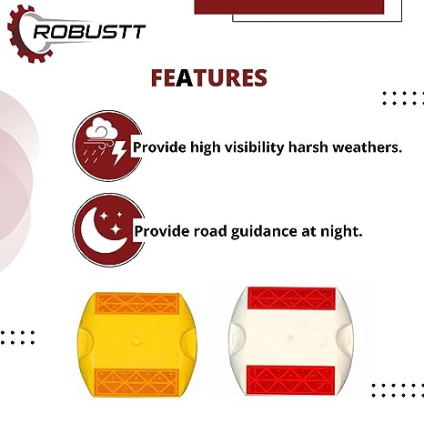 robustt-road-reflector-yellow-and-red-plastic-abs-road-stud-set-of-20-pieces