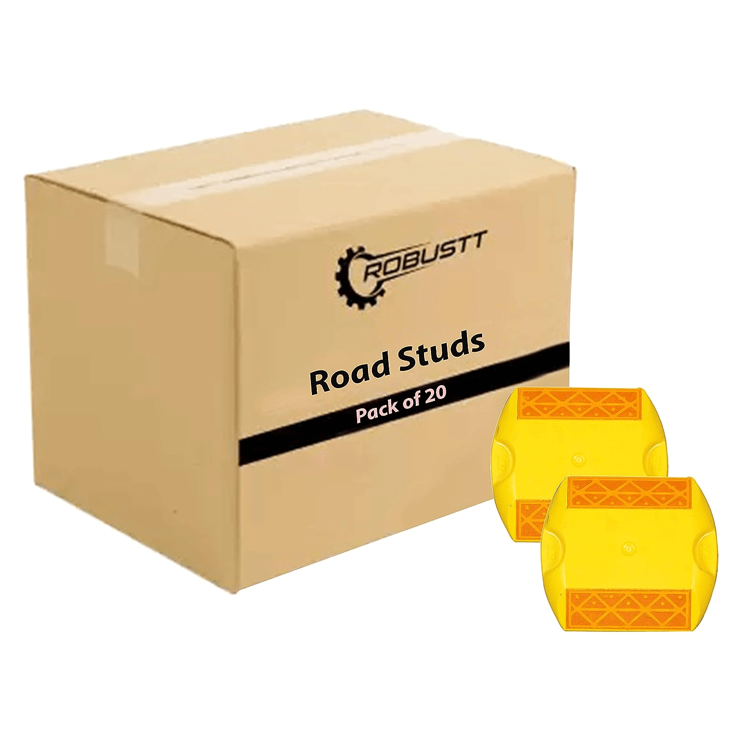 robustt-road-reflector-yellow-and-red-plastic-abs-road-stud-set-of-20-pieces