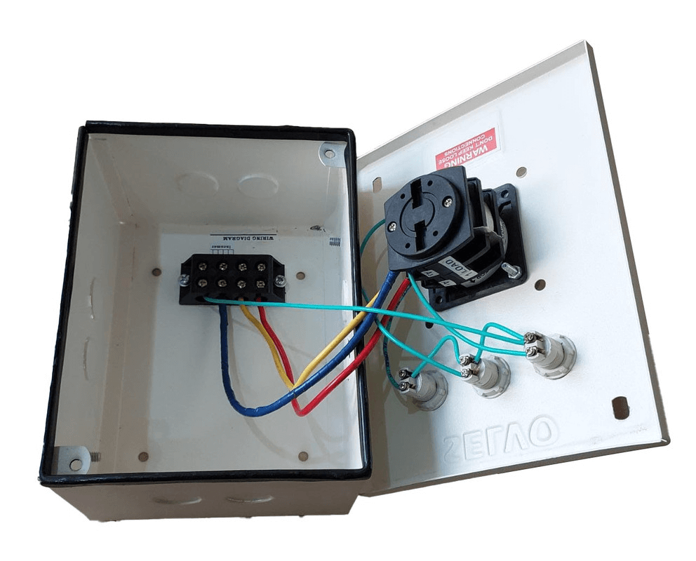selvo-32a-single-pole-neutral-spn-phase-selector-enclosure-with-1-pole-3-ways-duly-wired-cam-operated-rotary-switch-fitted-gselspn321p3w
