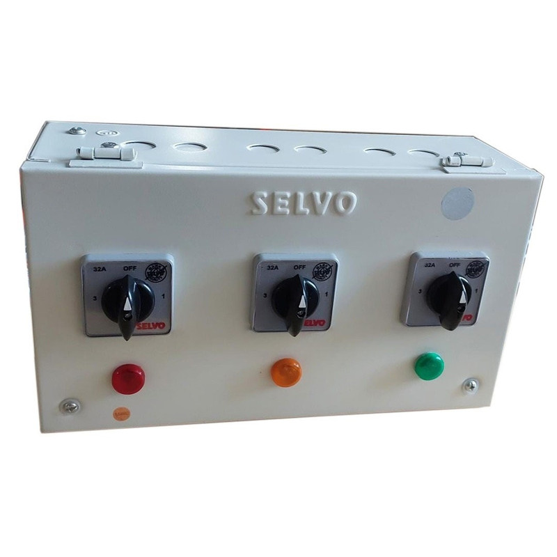 selvo-32a-three-phase-neutral-tpn-phase-selector-enclosure-with-1-pole-3-ways-rotary-switches-fitted-and-duly-wired-gselspn11073b