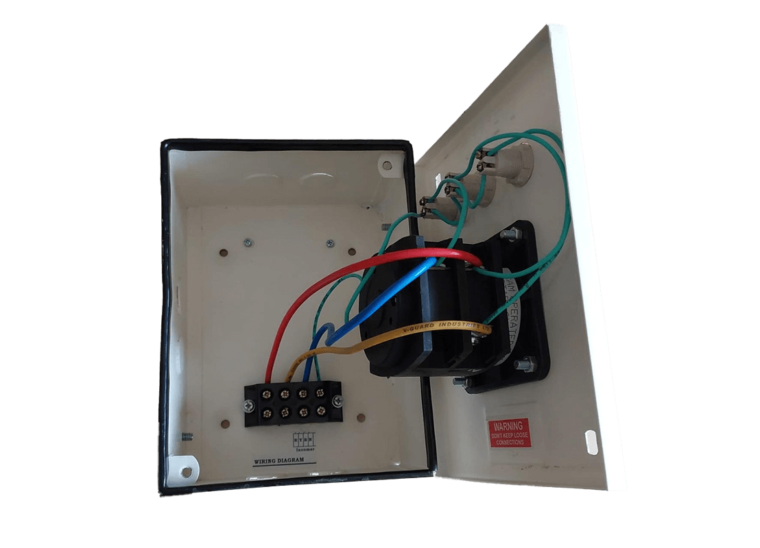 selvo-63a-single-pole-neutral-spn-phase-selector-enclosure-with-duly-wired-1-pole-3-ways-cam-operated-rotary-switch-fitted-gselspn11076