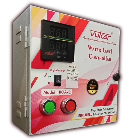 vukar-single-phase-digital-water-level-controller-motor-starter-panel-board-0-75-power-with-dry-run-overload-voltage-protection-and-water-level-controller-with-sensor-boa-c1
